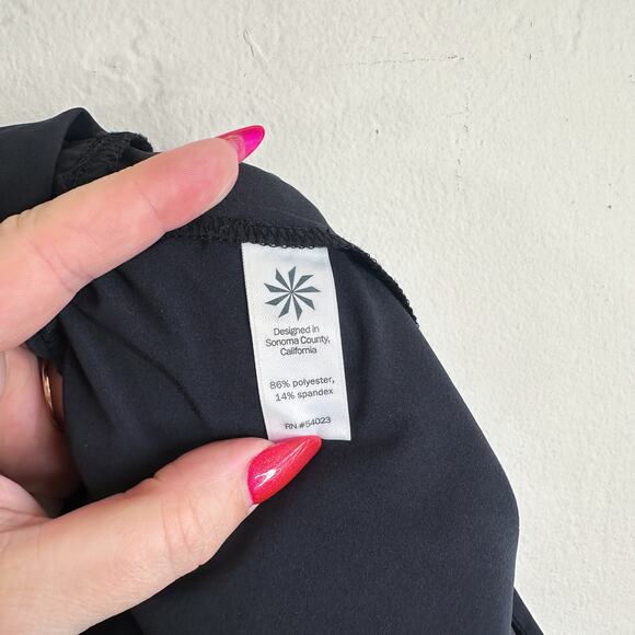 Athleta Roaming Black Sleeveless Smocked Scoop Back Slim Straight Leg Jumpsuit 6 - Picture 7 of 14